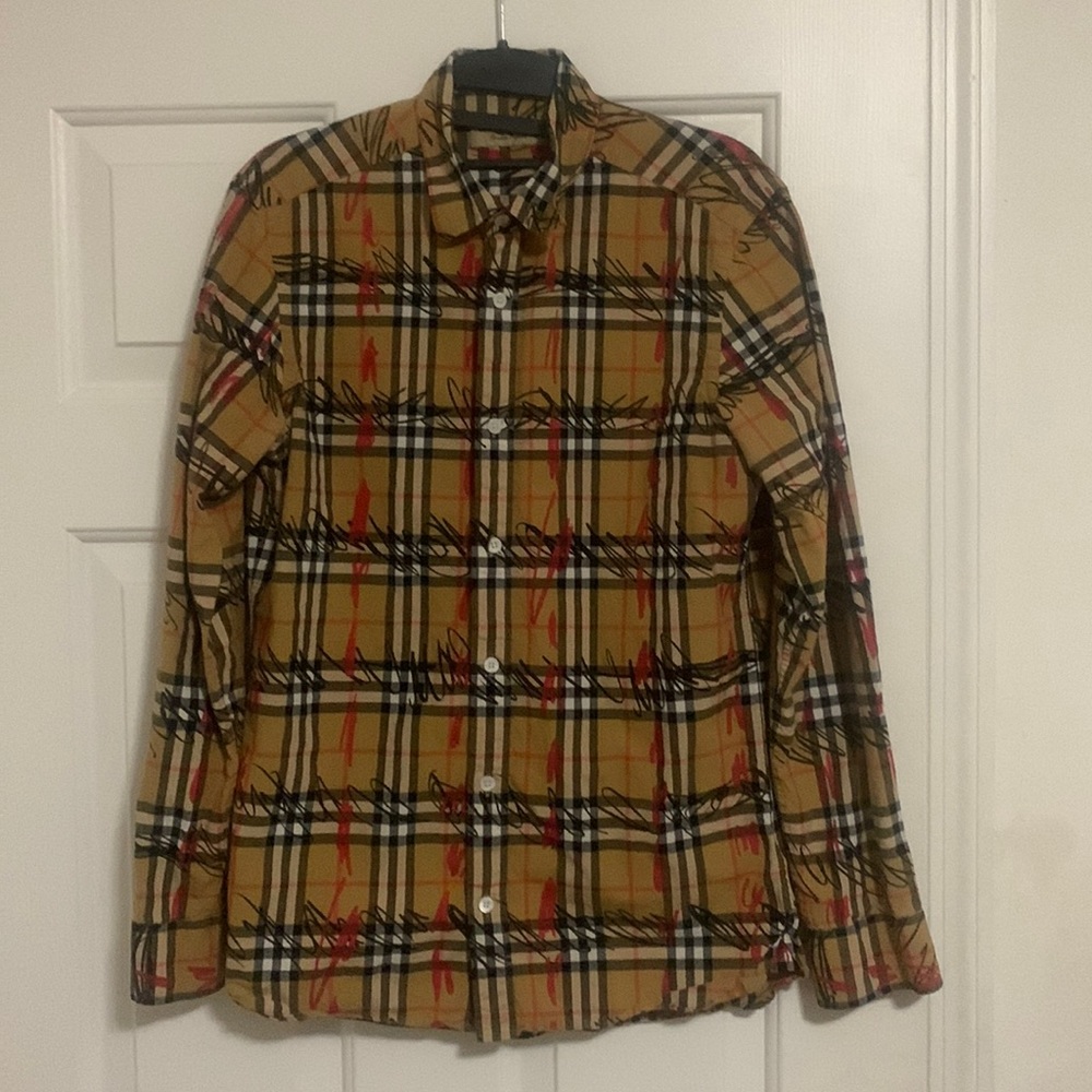 Mens RARE DROP Small Check Burberry Dress Shit - like new - SMALL OPEN TO OFFERS